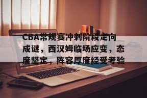 百家乐-CBA常规赛冲刺阶段走向成谜，西汉姆临场应变，态度坚定，阵容厚度经受考验的简单介绍