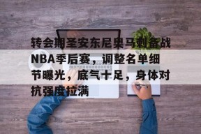 英雄联盟-转会期圣安东尼奥马刺备战NBA季后赛，调整名单细节曝光，底气十足，身体对抗强度拉满的简单介绍
